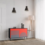 RISING GEOMETRY STARS Sideboard mit 2 Türen in Schwarz