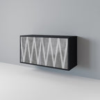 SOLID ZIG ZAG Sideboard mit 2 Türen in Schwarz