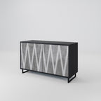 SOLID ZIG ZAG Sideboard mit 2 Türen in Schwarz
