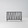 SOLID ZIG ZAG Sideboard mit 2 Türen in Schwarz