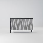 SOLID ZIG ZAG Sideboard mit 2 Türen in Schwarz