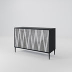 SOLID ZIG ZAG Sideboard mit 2 Türen in Schwarz