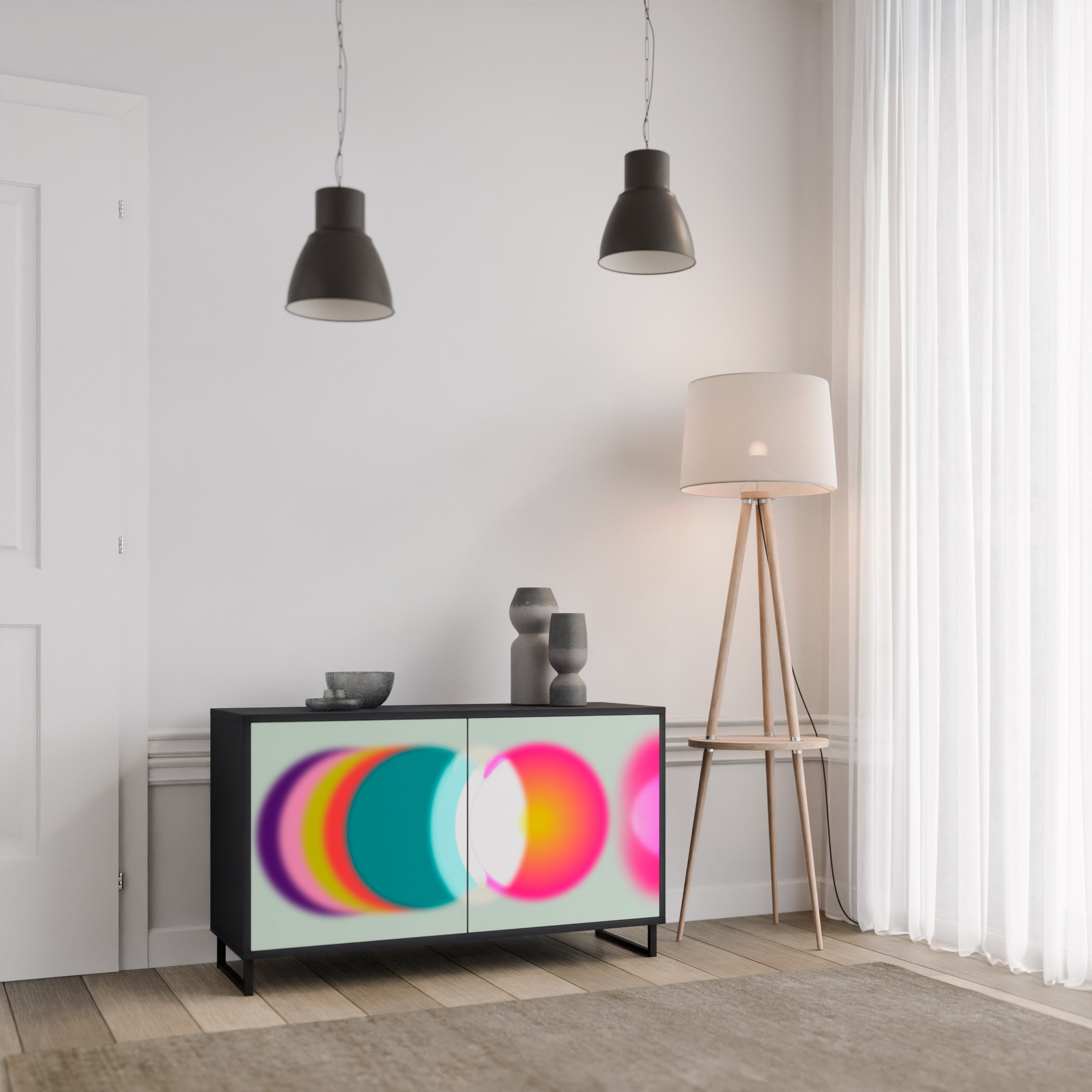 SYMPHONY OF COLORS Sideboard mit 2 Türen in Schwarz
