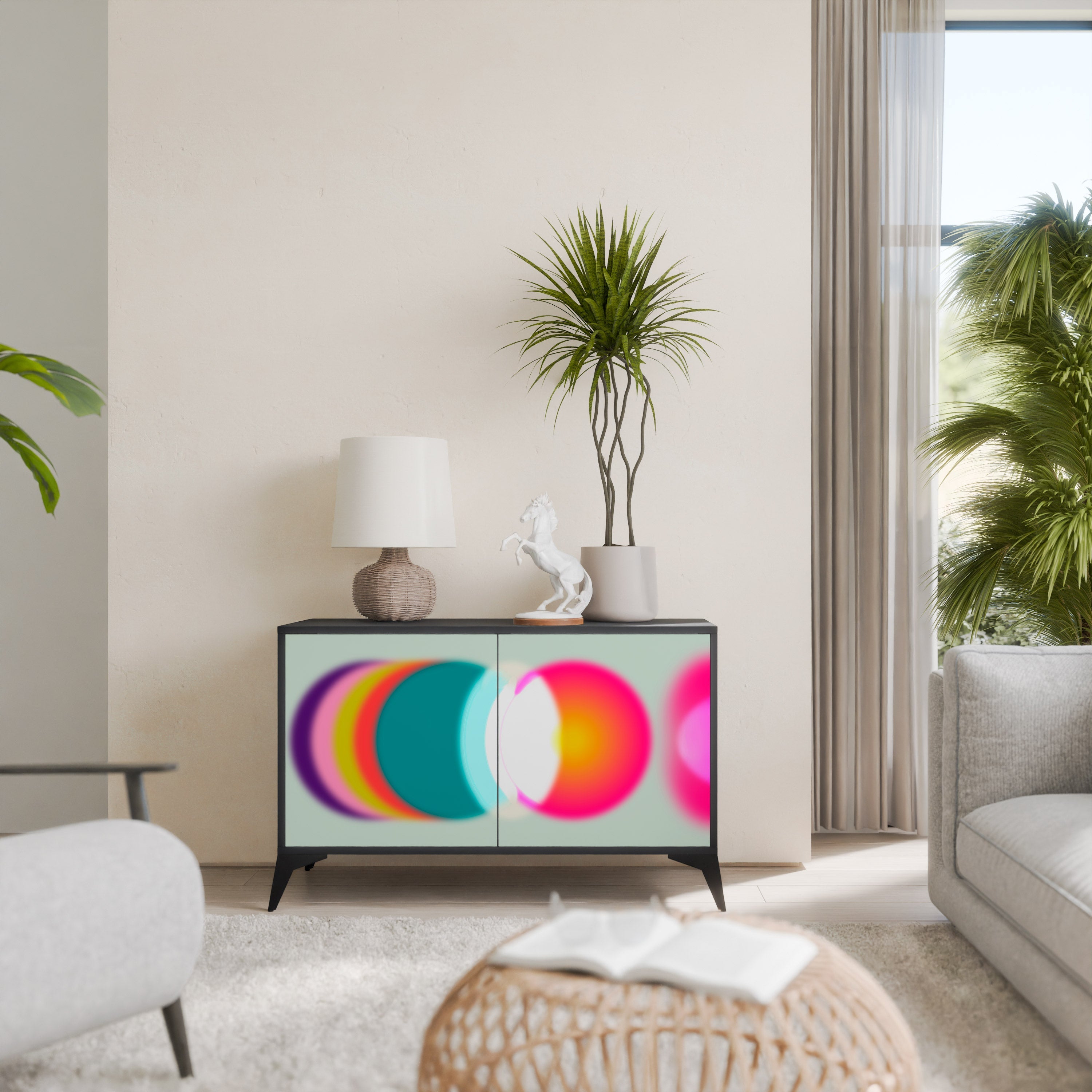 SYMPHONY OF COLORS Sideboard mit 2 Türen in Schwarz