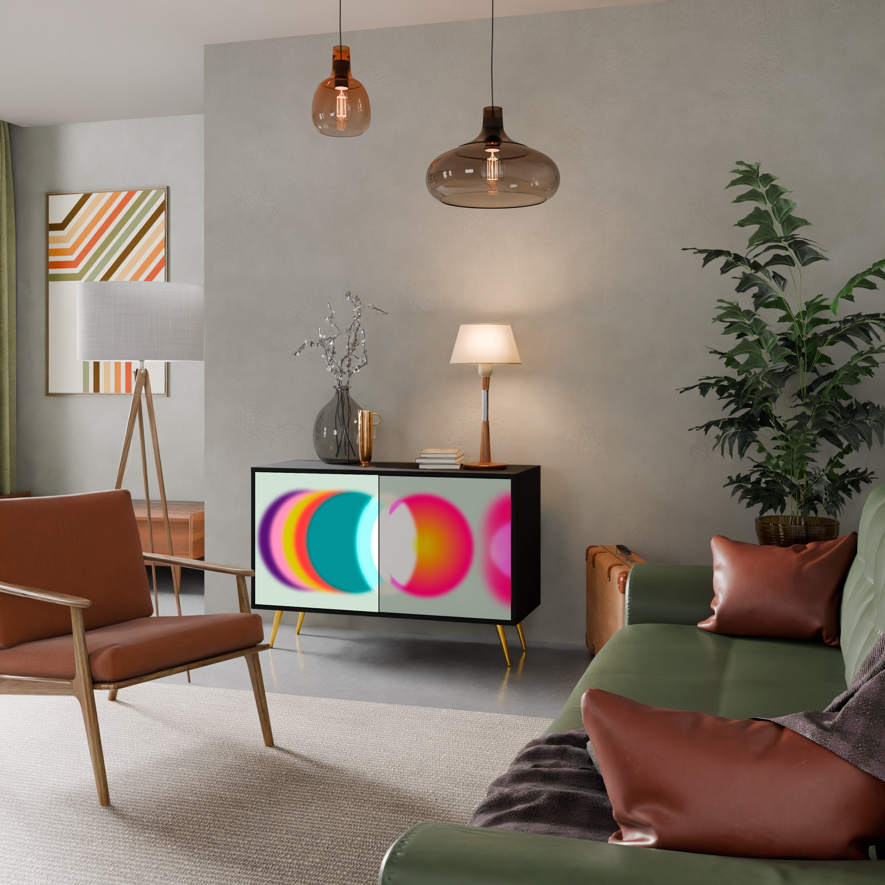 SYMPHONY OF COLORS Sideboard mit 2 Türen in Schwarz