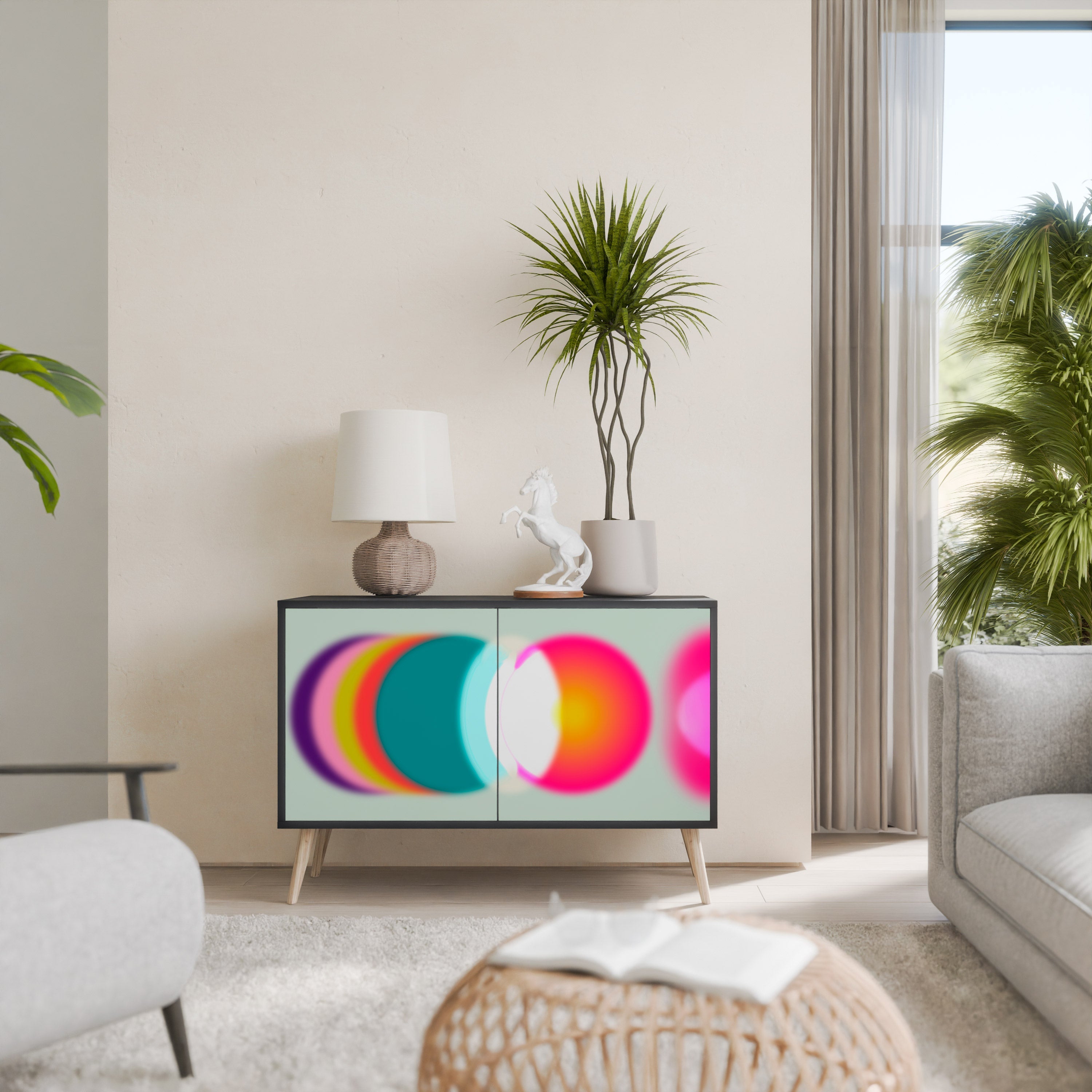 SYMPHONY OF COLORS Sideboard mit 2 Türen in Schwarz