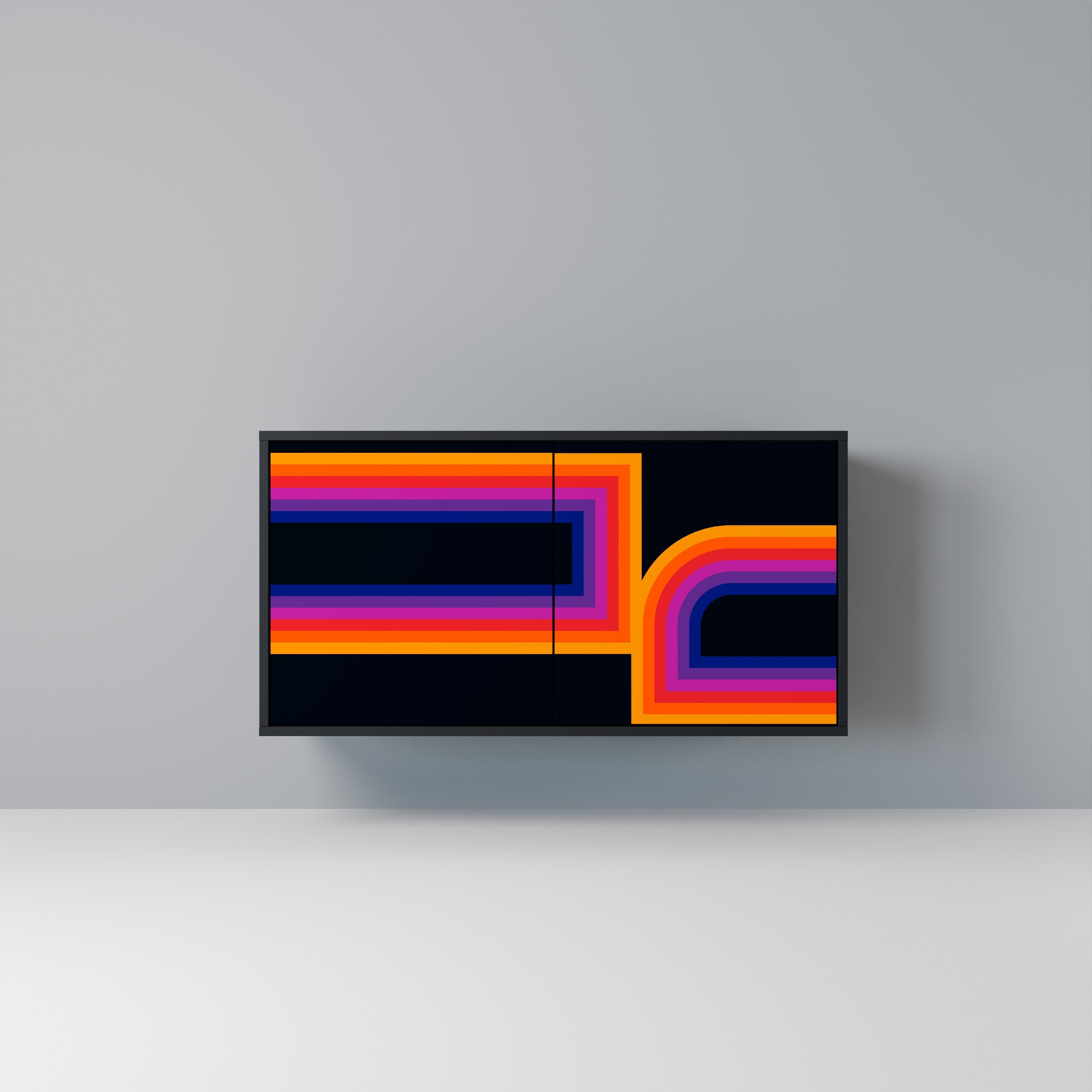 BLINDED BY THE LIGHTS Sideboard mit 2 Türen in Schwarz