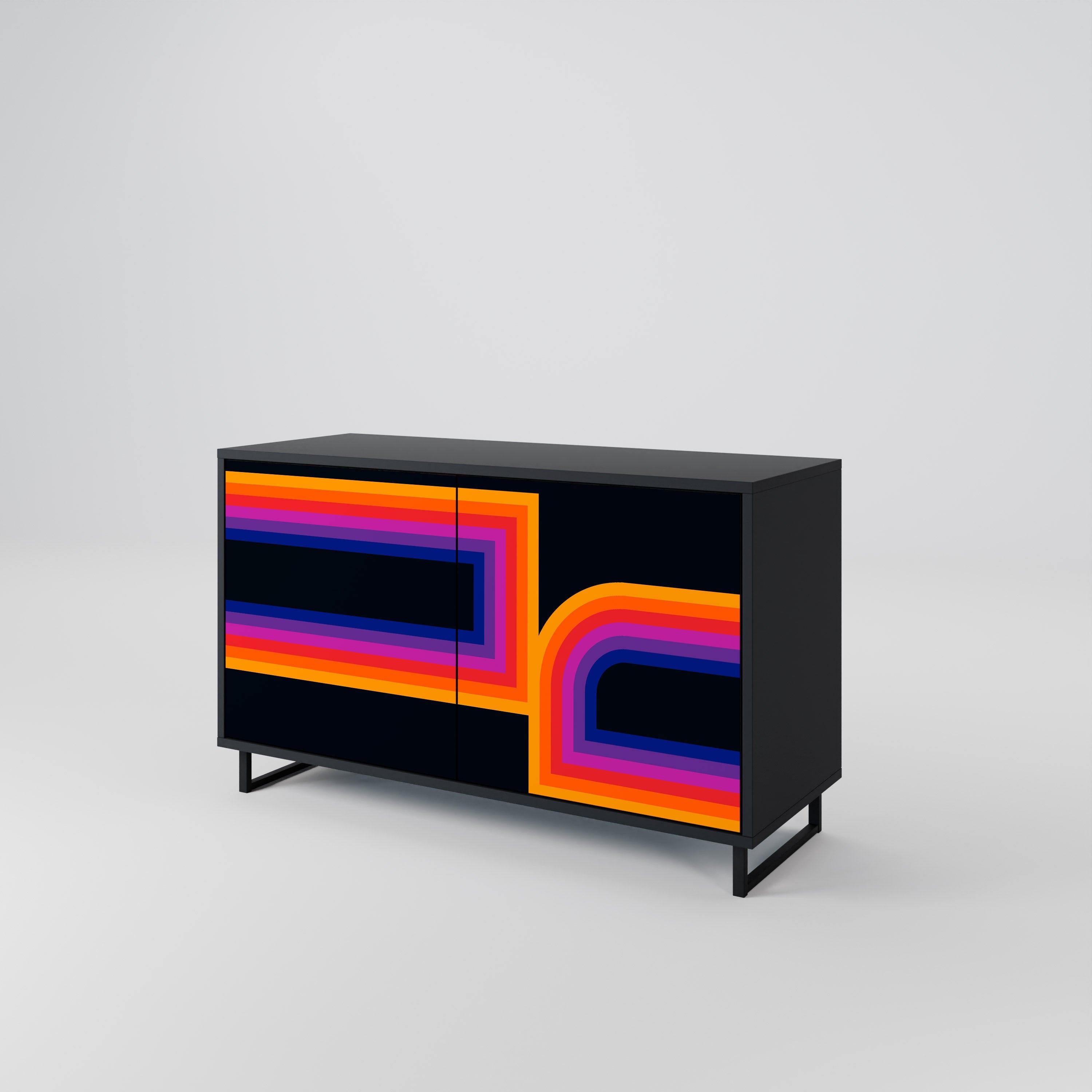 BLINDED BY THE LIGHTS Sideboard mit 2 Türen in Schwarz