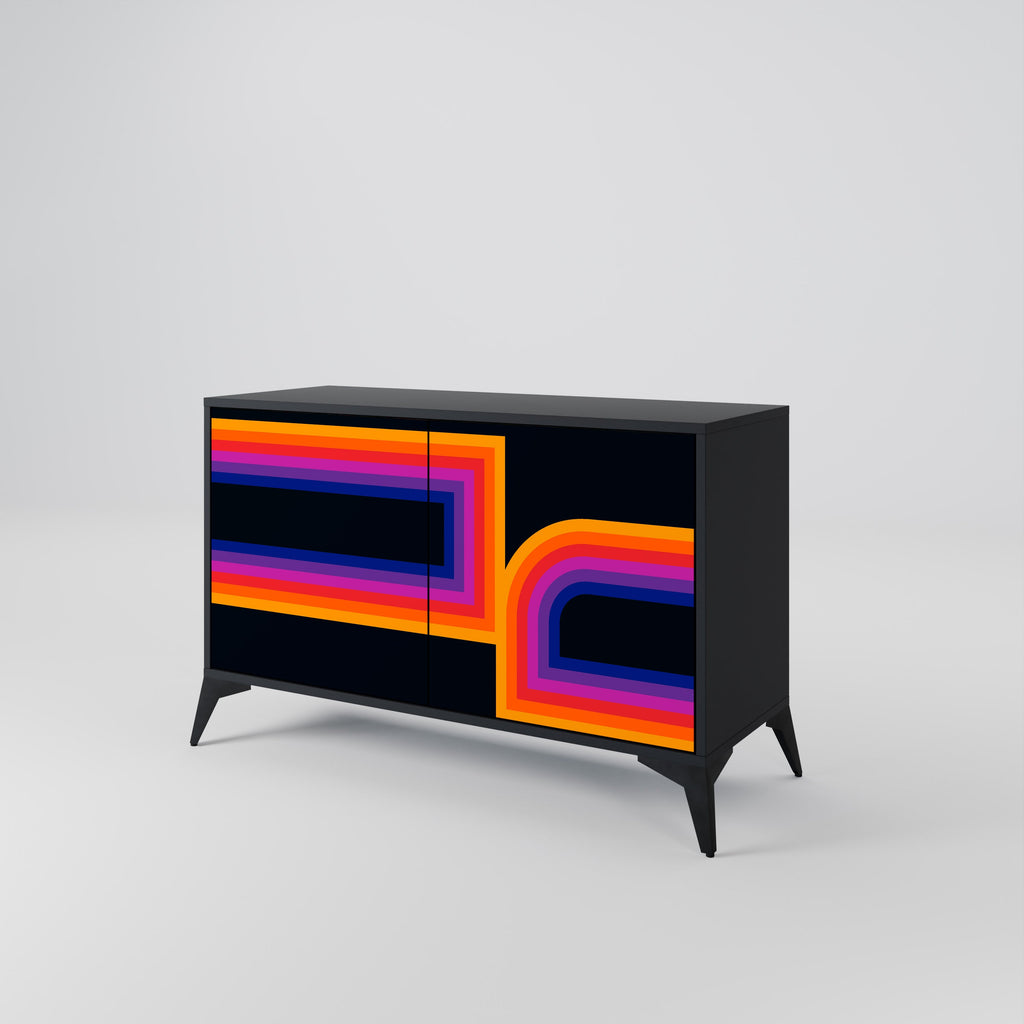 BLINDED BY THE LIGHTS Sideboard mit 2 Türen in Schwarz