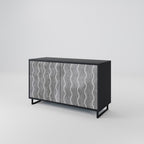 WAVES OF CONCRETE Sideboard mit 2 Türen in Schwarz