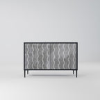 WAVES OF CONCRETE Sideboard mit 2 Türen in Schwarz