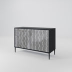 WAVES OF CONCRETE Sideboard mit 2 Türen in Schwarz