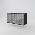 WAVES OF CONCRETE Sideboard mit 2 Türen in Schwarz