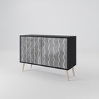WAVES OF CONCRETE Sideboard mit 2 Türen in Schwarz