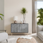 WAVES OF CONCRETE Sideboard mit 2 Türen in Schwarz