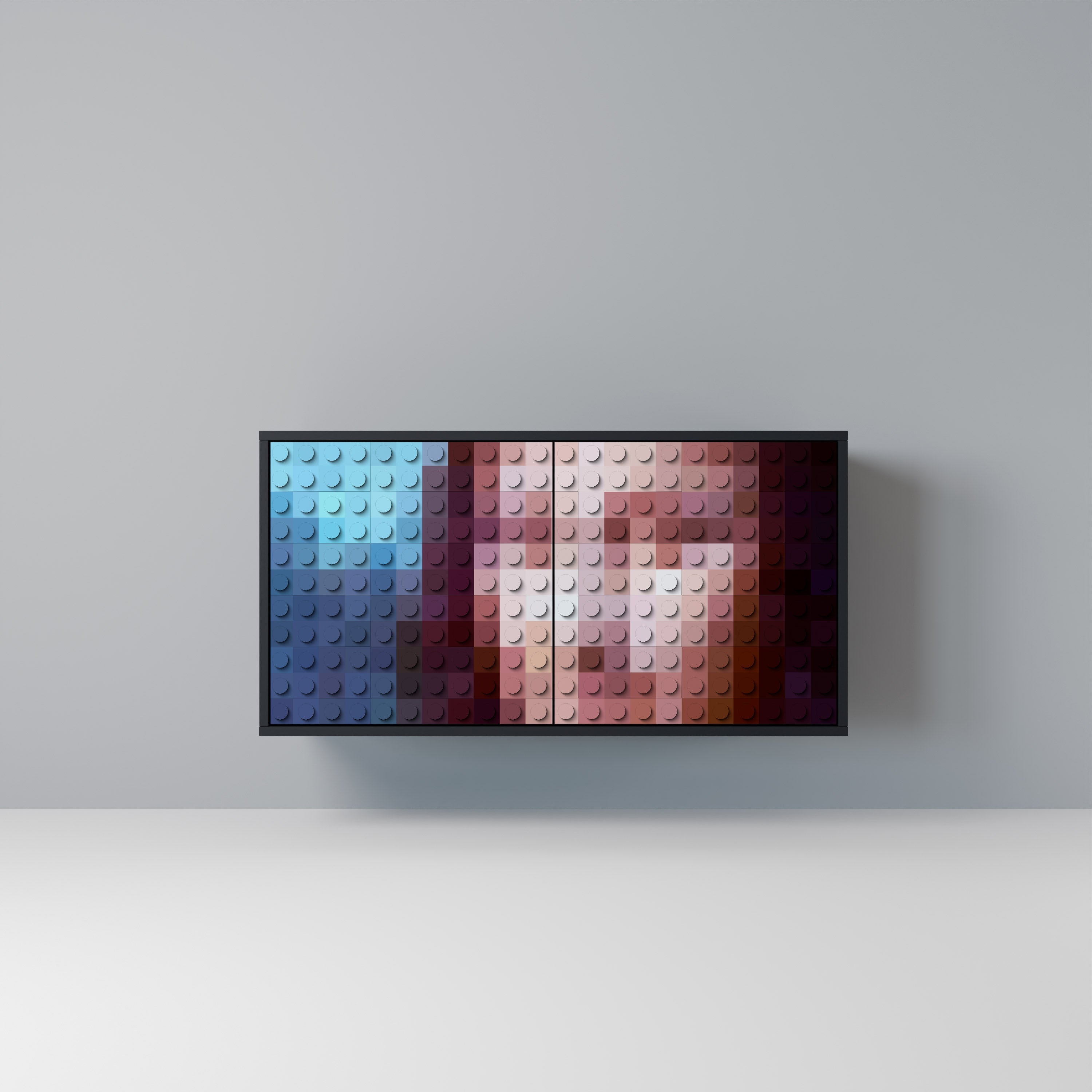 CONSTRUCTIVE ART Sideboard mit 2 Türen in Schwarz