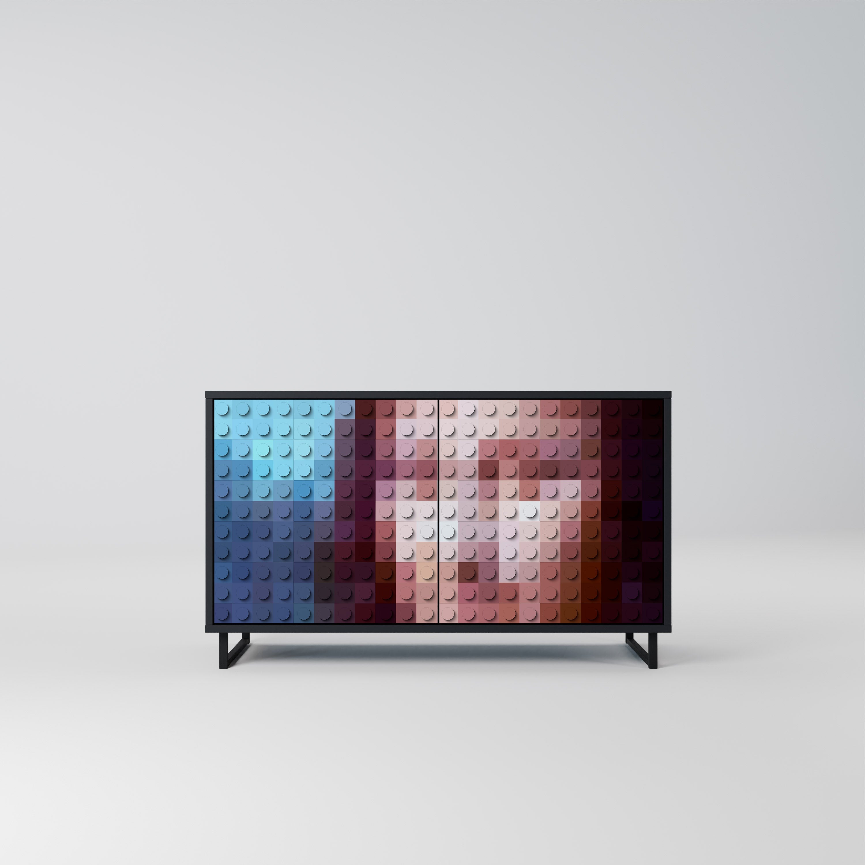 CONSTRUCTIVE ART Sideboard mit 2 Türen in Schwarz