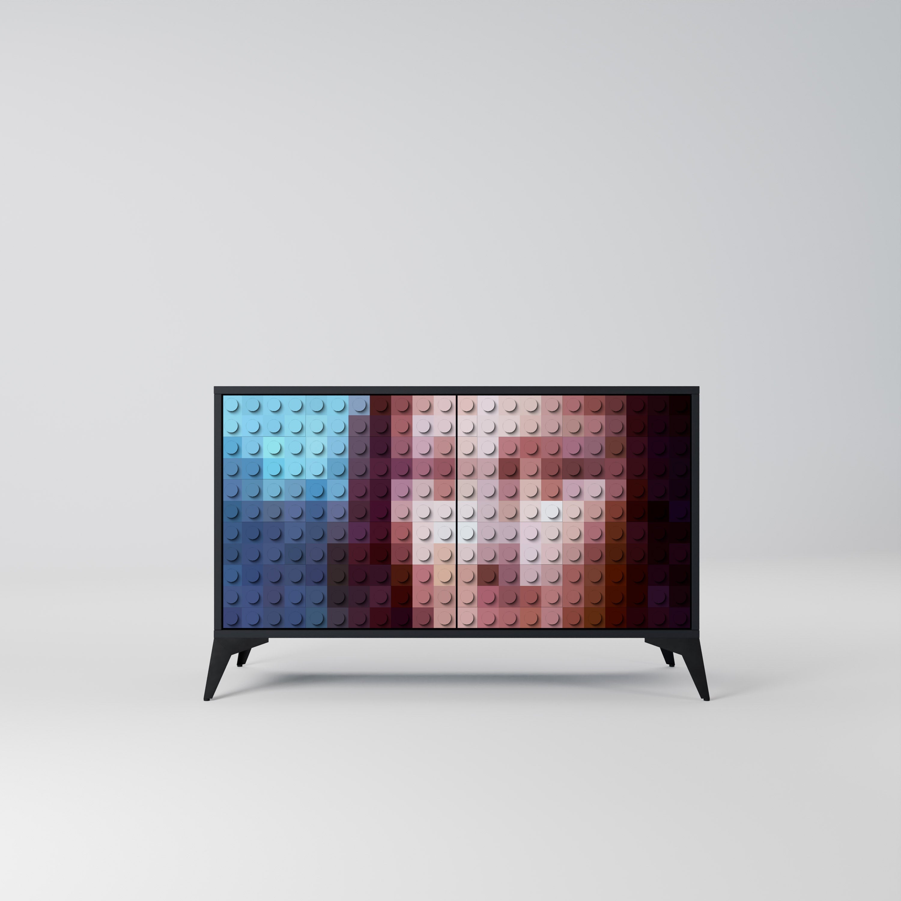 CONSTRUCTIVE ART Sideboard mit 2 Türen in Schwarz