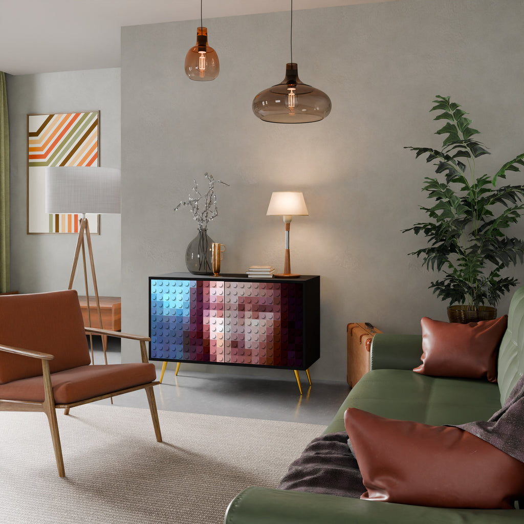 CONSTRUCTIVE ART Sideboard mit 2 Türen in Schwarz