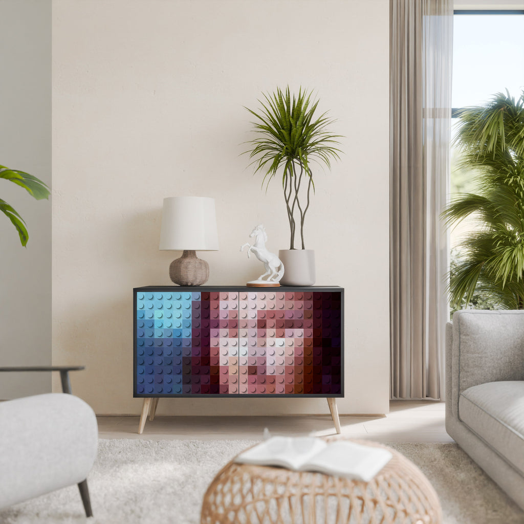 CONSTRUCTIVE ART Sideboard mit 2 Türen in Schwarz