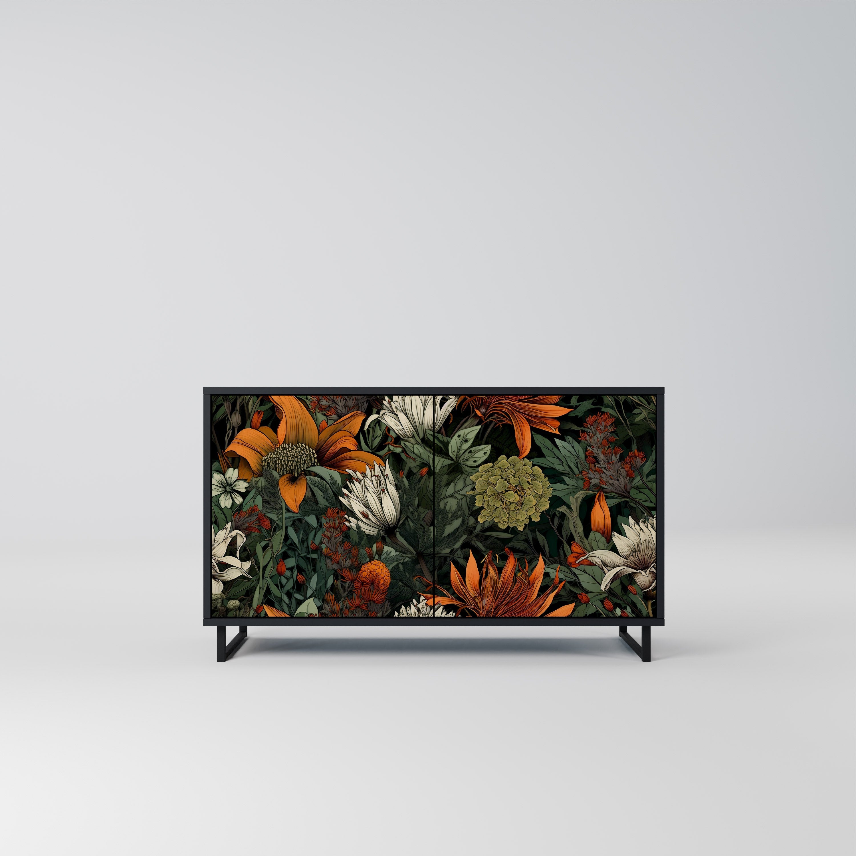 MIDNIGHT SPROUT Sideboard mit 2 Türen in Schwarz