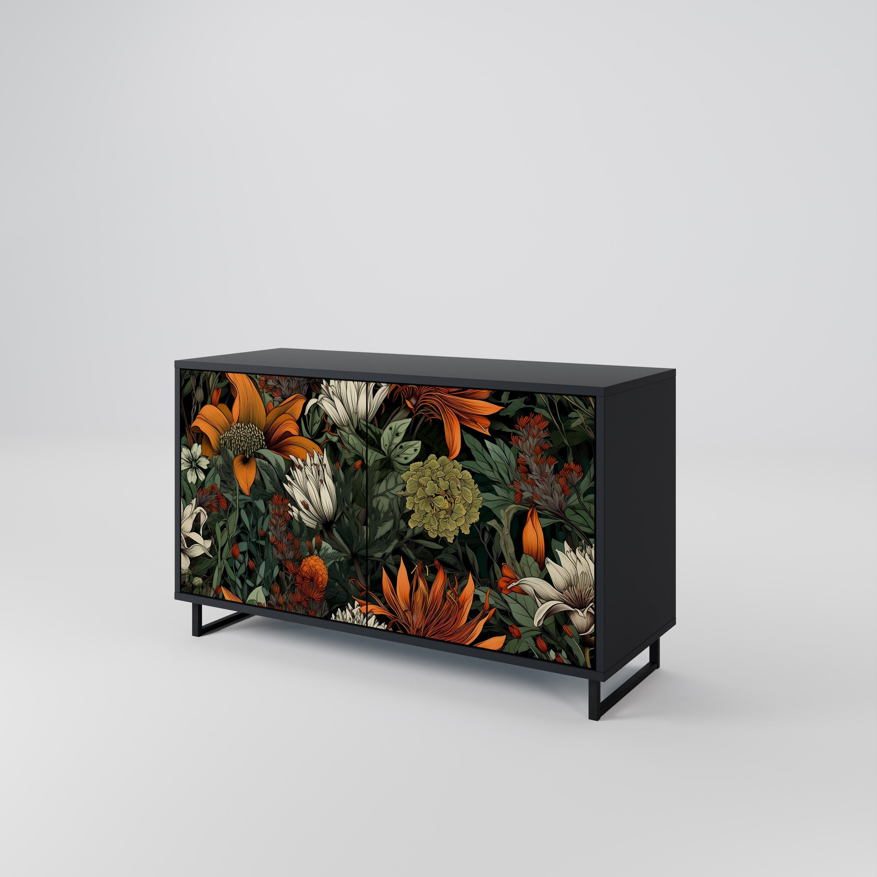 MIDNIGHT SPROUT Sideboard mit 2 Türen in Schwarz
