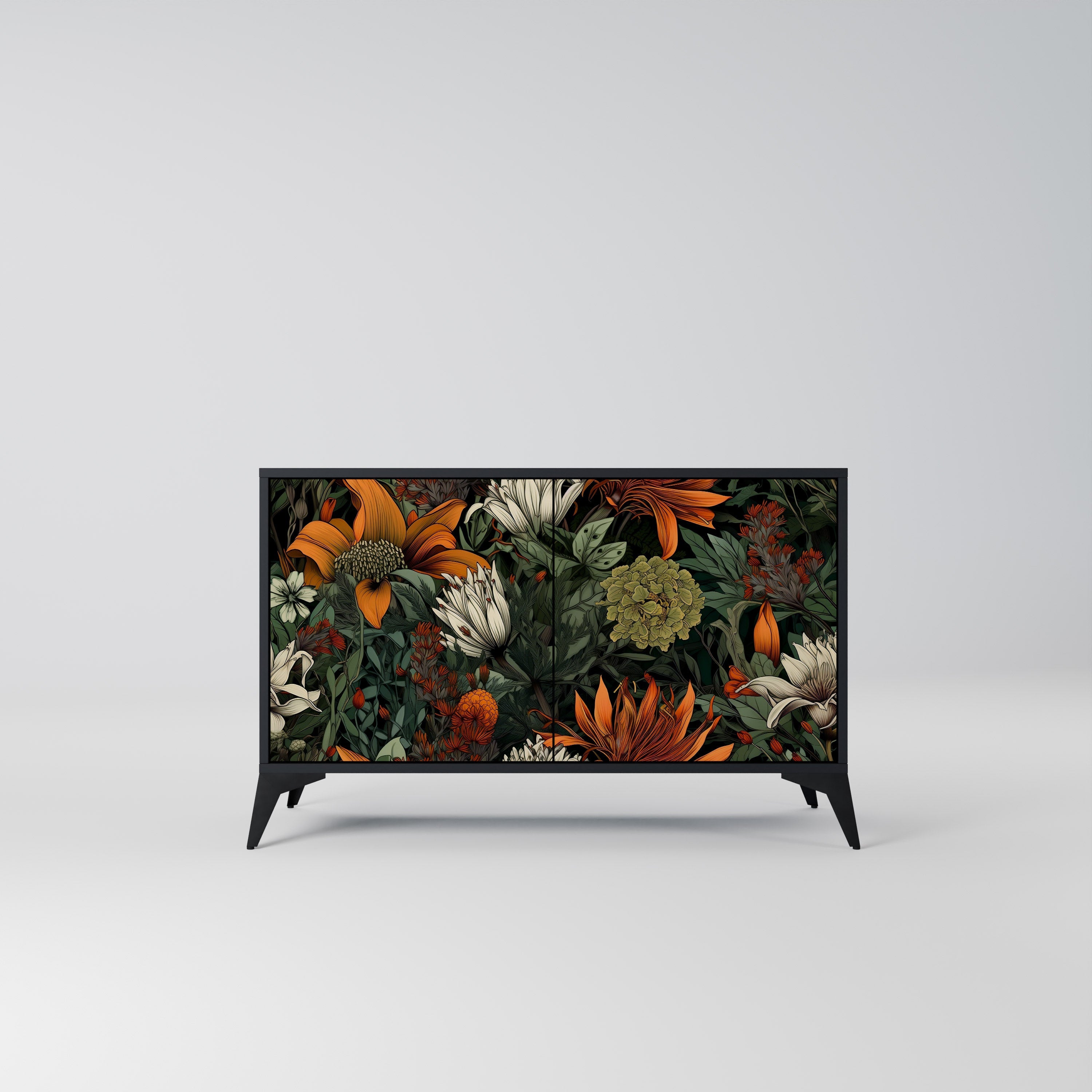 MIDNIGHT SPROUT Sideboard mit 2 Türen in Schwarz