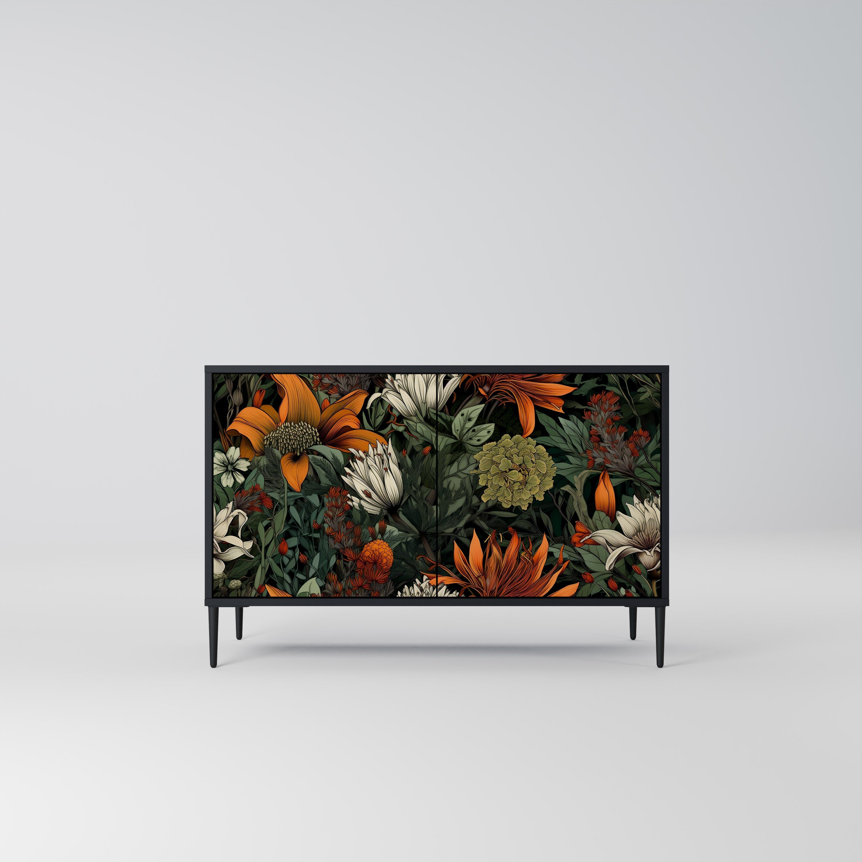 MIDNIGHT SPROUT Sideboard mit 2 Türen in Schwarz