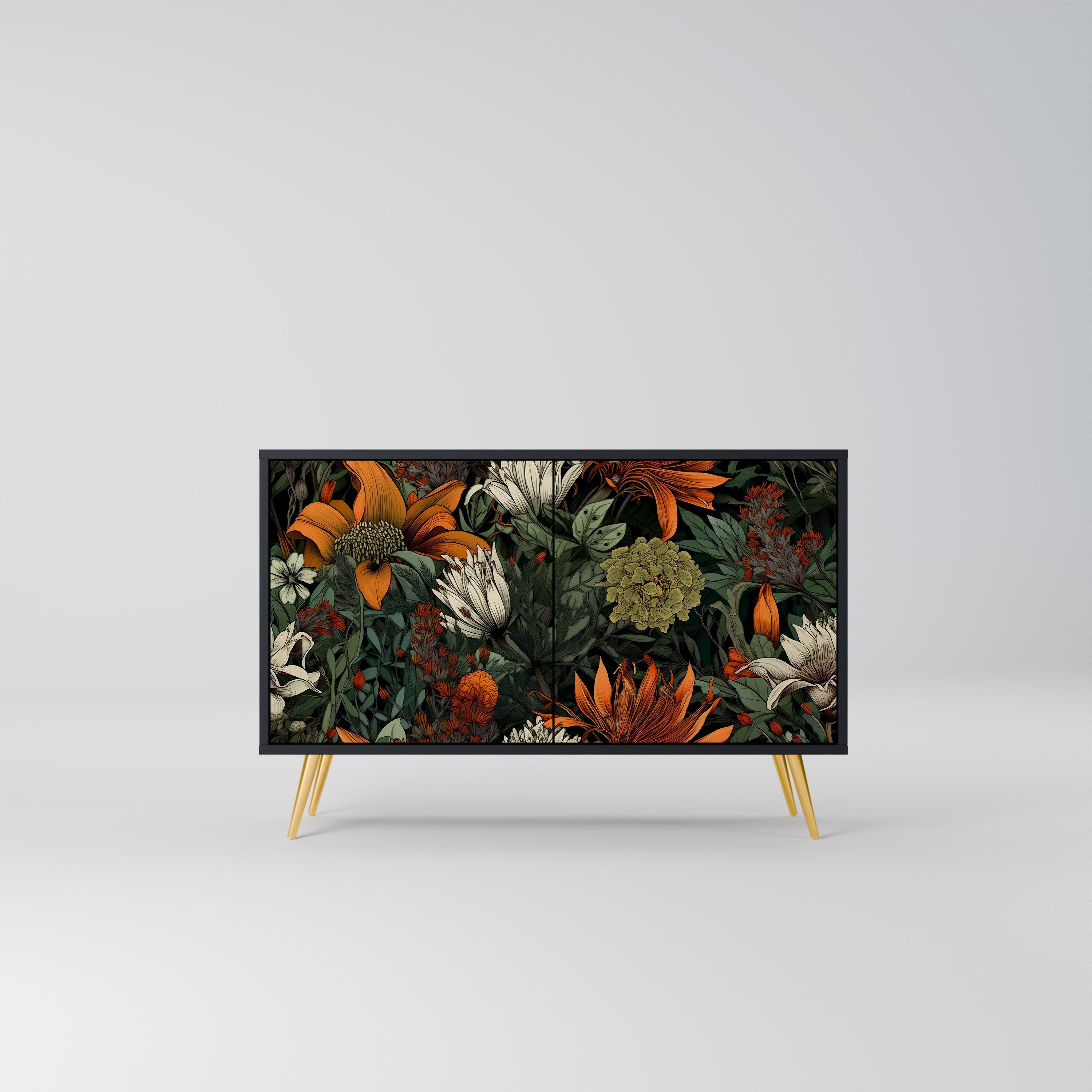 MIDNIGHT SPROUT Sideboard mit 2 Türen in Schwarz