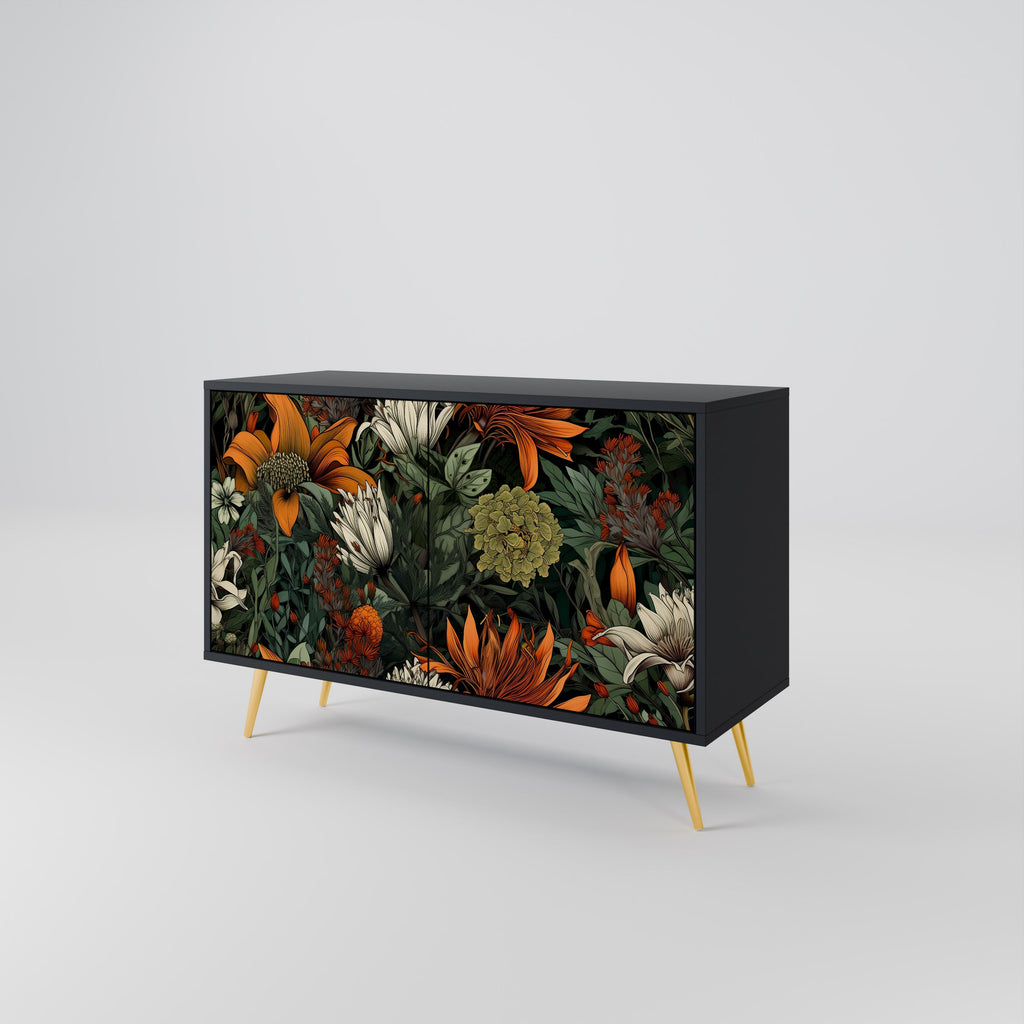 MIDNIGHT SPROUT Sideboard mit 2 Türen in Schwarz