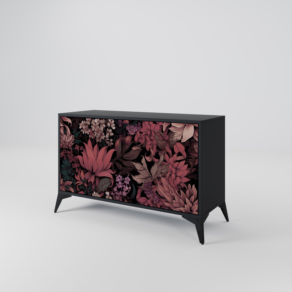 FLORAL WHISPER Sideboard mit 2 Türen in Schwarz