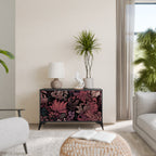 FLORAL WHISPER Sideboard mit 2 Türen in Schwarz