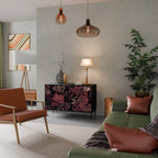 FLORAL WHISPER Sideboard mit 2 Türen in Schwarz