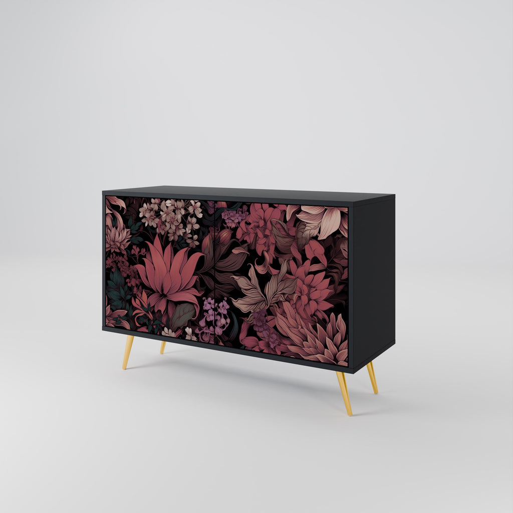 FLORAL WHISPER Sideboard mit 2 Türen in Schwarz