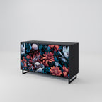 ETHEREAL BLOSSOMS Sideboard mit 2 Türen in Schwarz