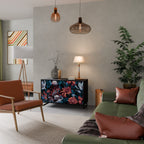 ETHEREAL BLOSSOMS Sideboard mit 2 Türen in Schwarz