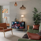 ETHEREAL BLOSSOMS Sideboard mit 2 Türen in Schwarz