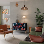 ETHEREAL BLOSSOMS Sideboard mit 2 Türen in Schwarz