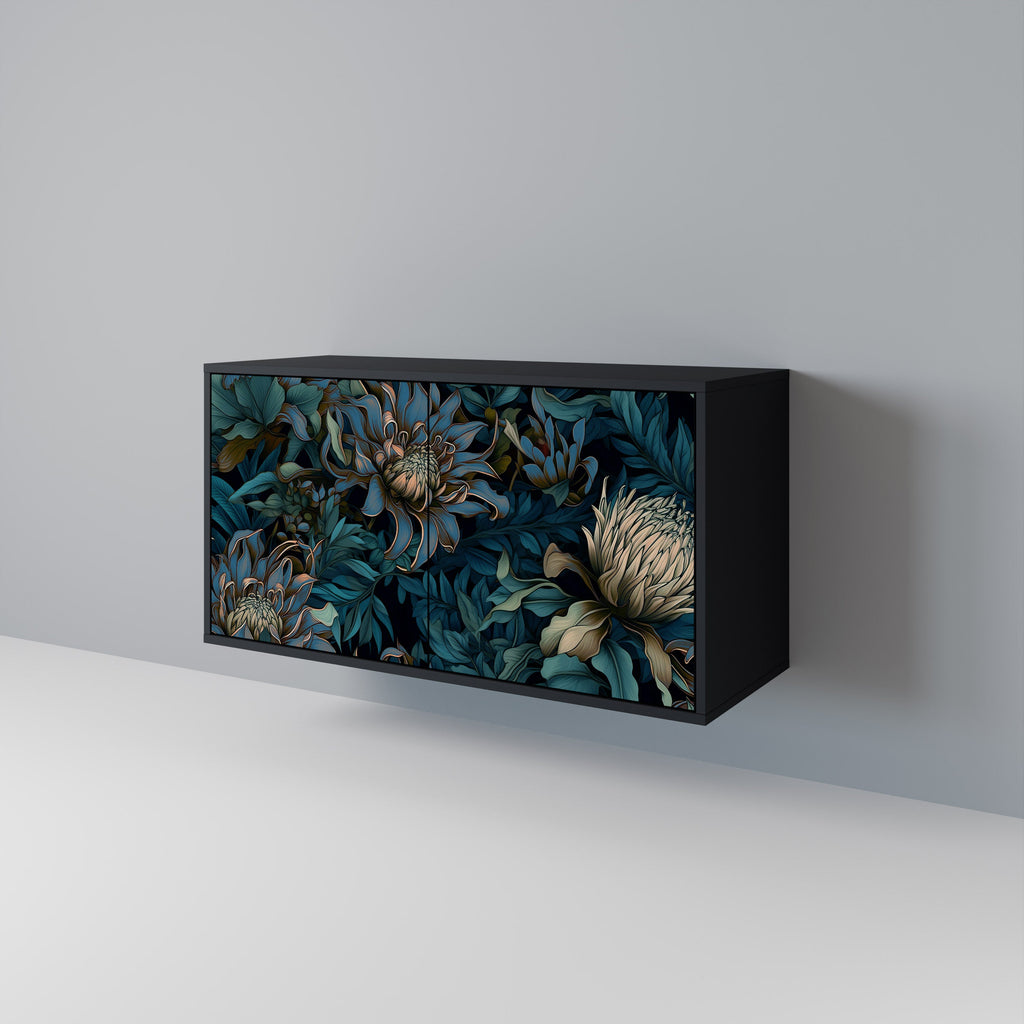 TWILIGHT BLOOM Sideboard mit 2 Türen in Schwarz