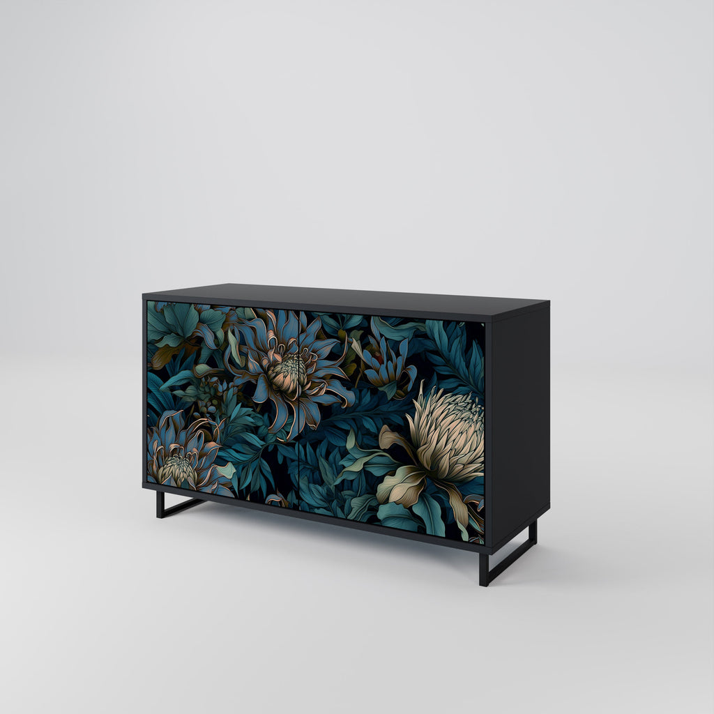TWILIGHT BLOOM Sideboard mit 2 Türen in Schwarz