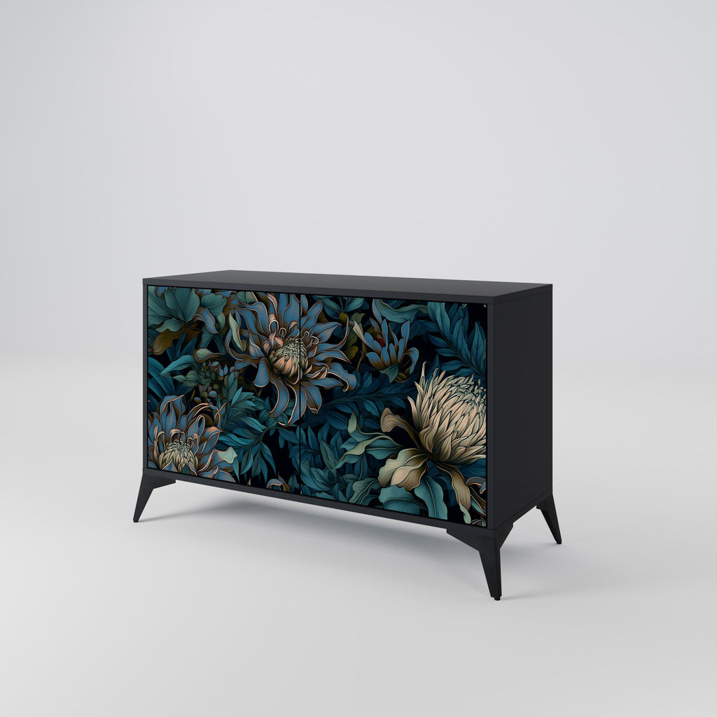 TWILIGHT BLOOM Sideboard mit 2 Türen in Schwarz