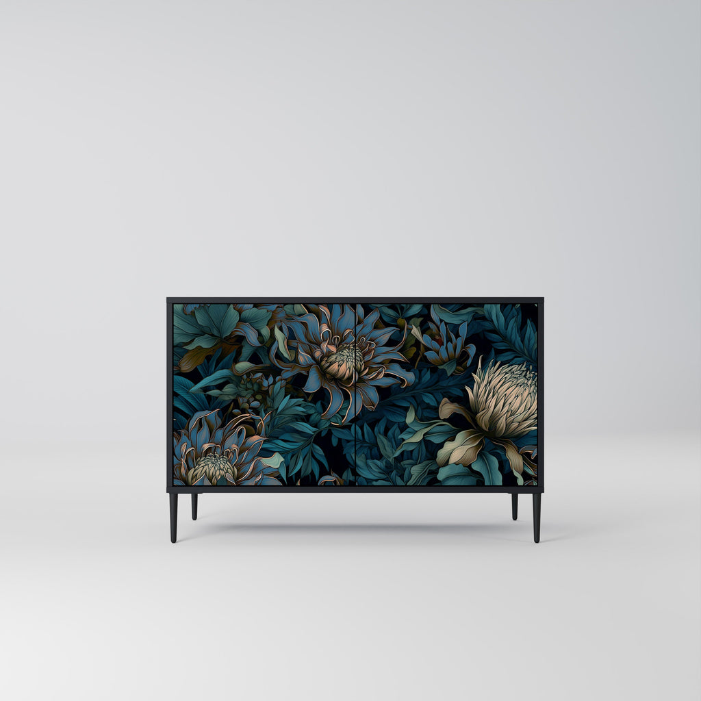 TWILIGHT BLOOM Sideboard mit 2 Türen in Schwarz