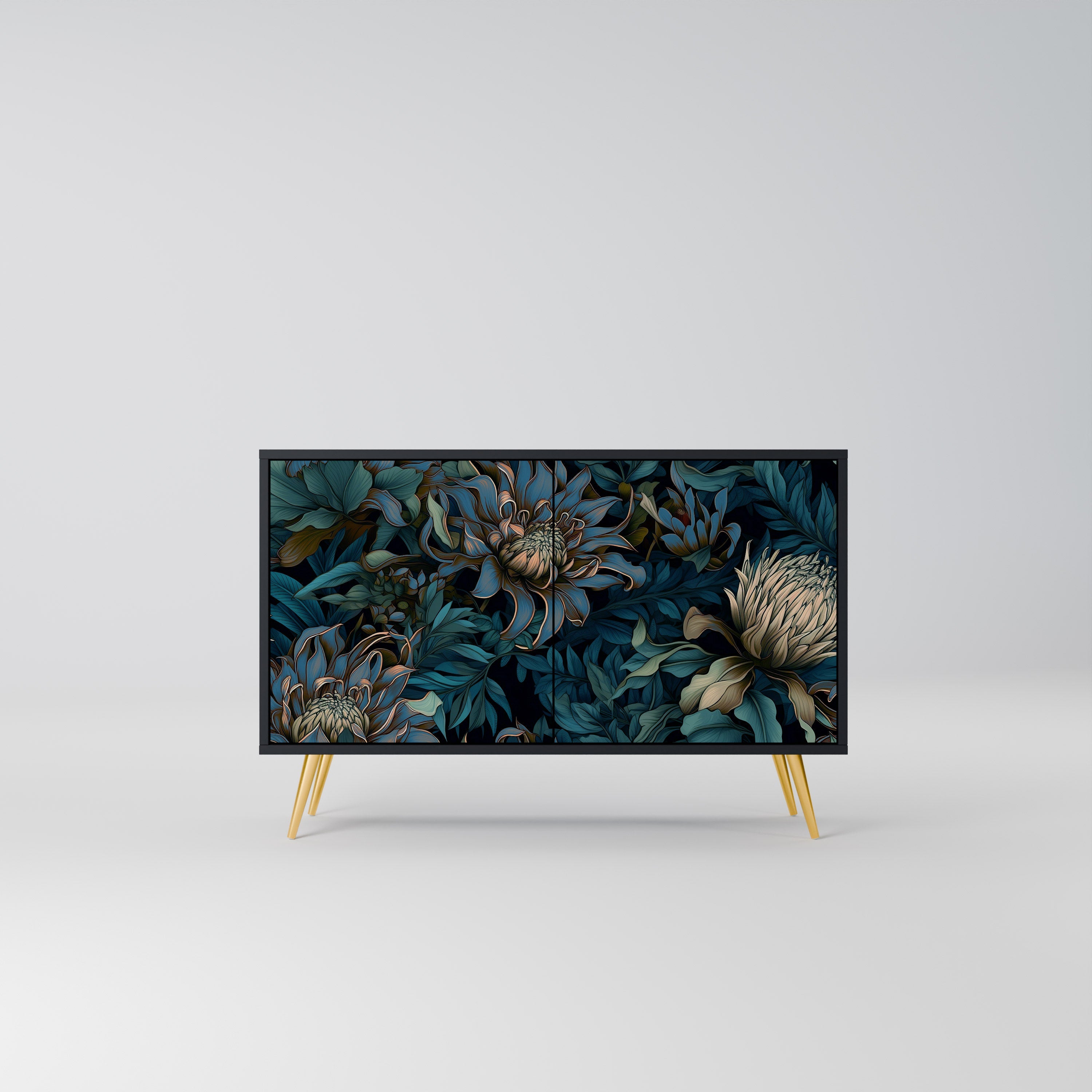 TWILIGHT BLOOM Sideboard mit 2 Türen in Schwarz