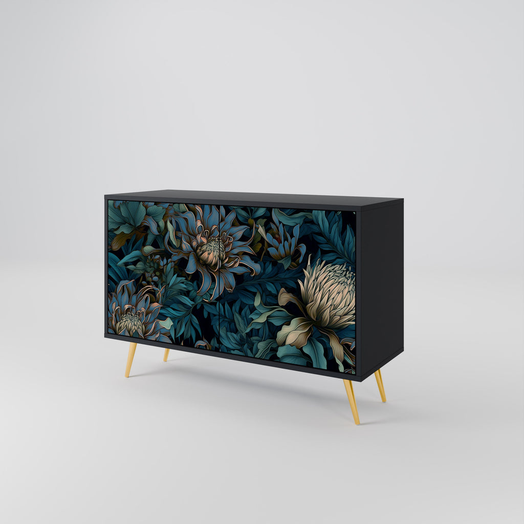 TWILIGHT BLOOM Sideboard mit 2 Türen in Schwarz