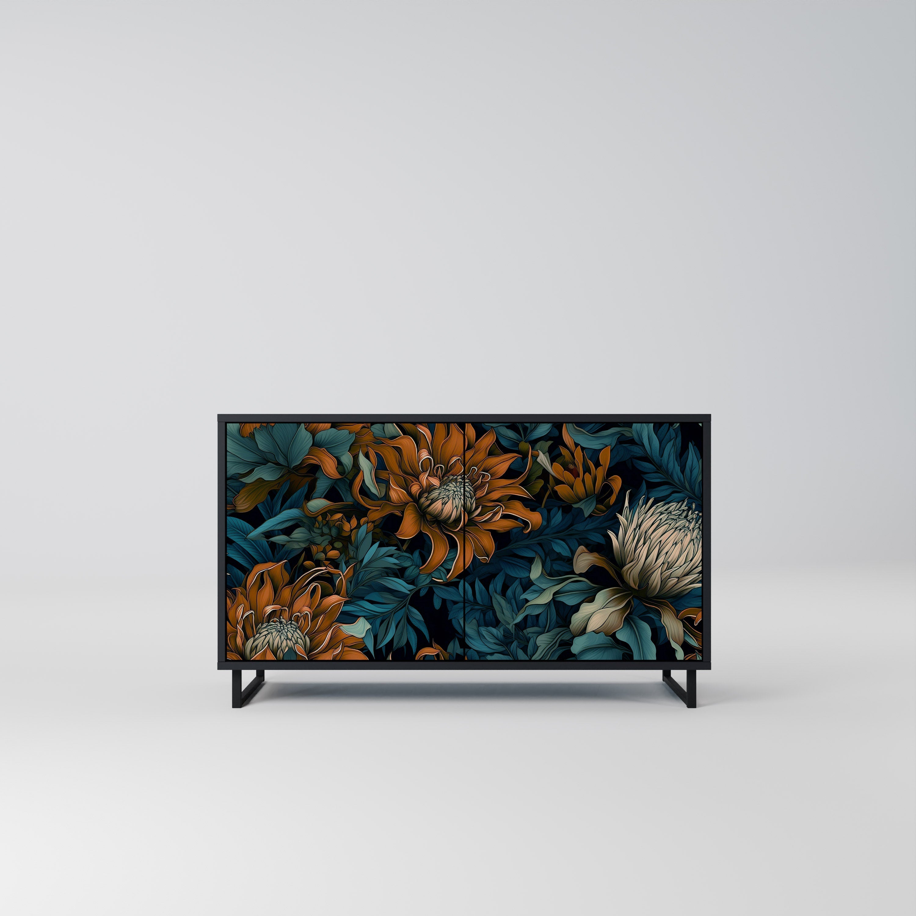 MORNING BLOOM Sideboard mit 2 Türen in Schwarz