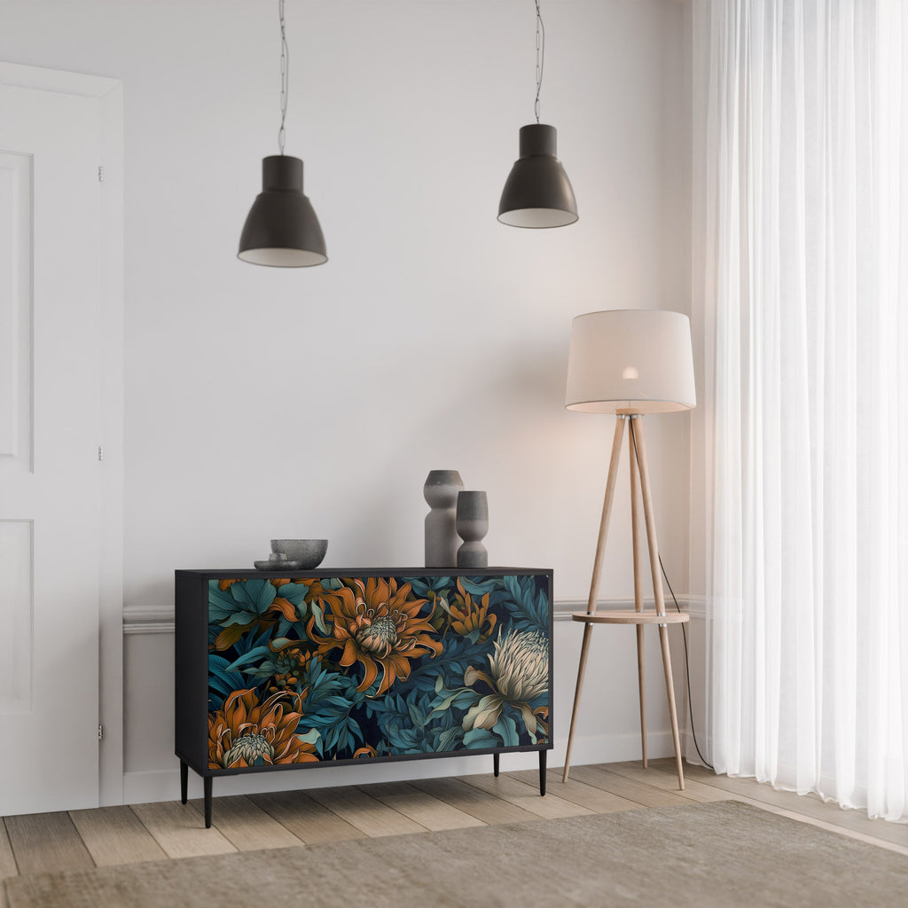 MORNING BLOOM Sideboard mit 2 Türen in Schwarz