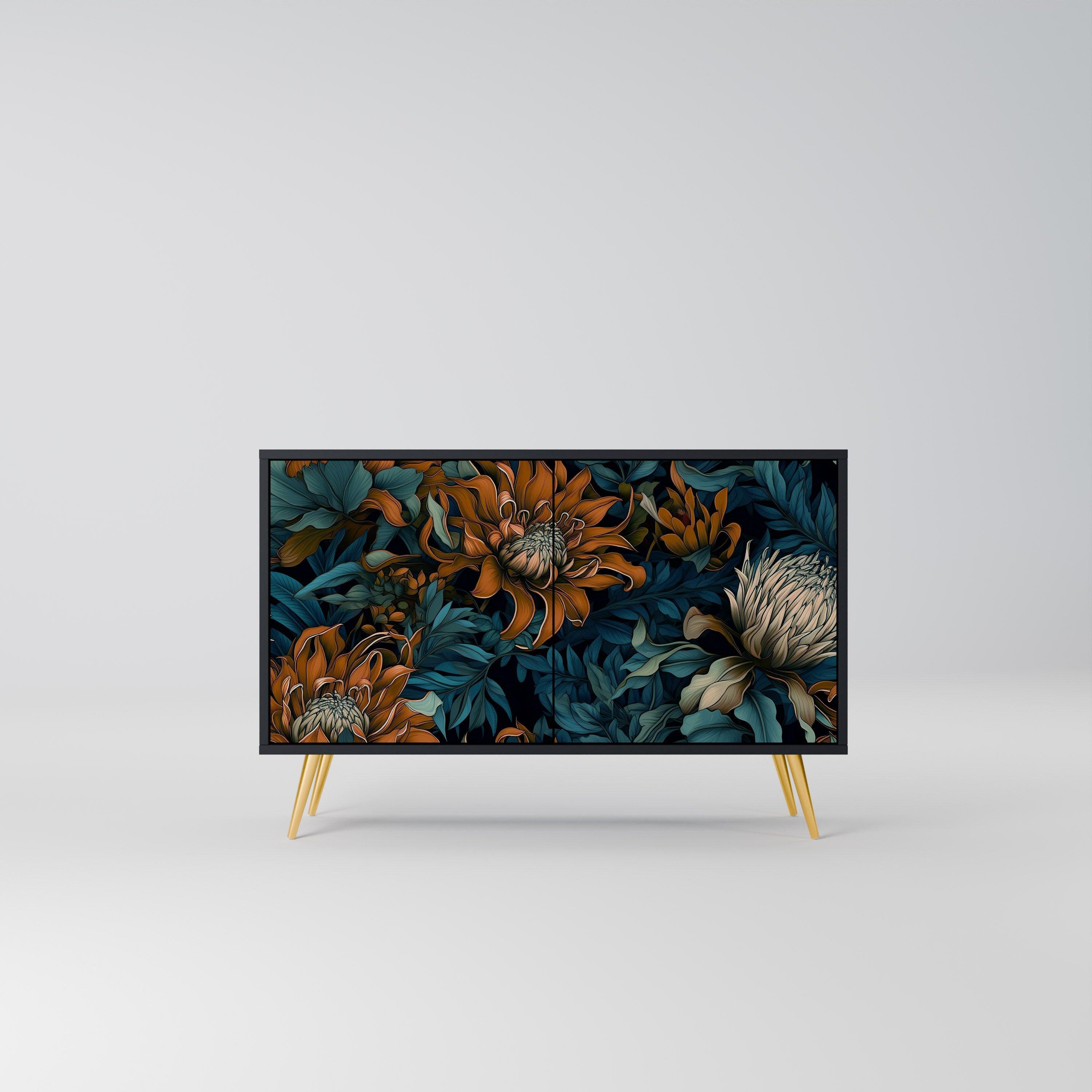 MORNING BLOOM Sideboard mit 2 Türen in Schwarz