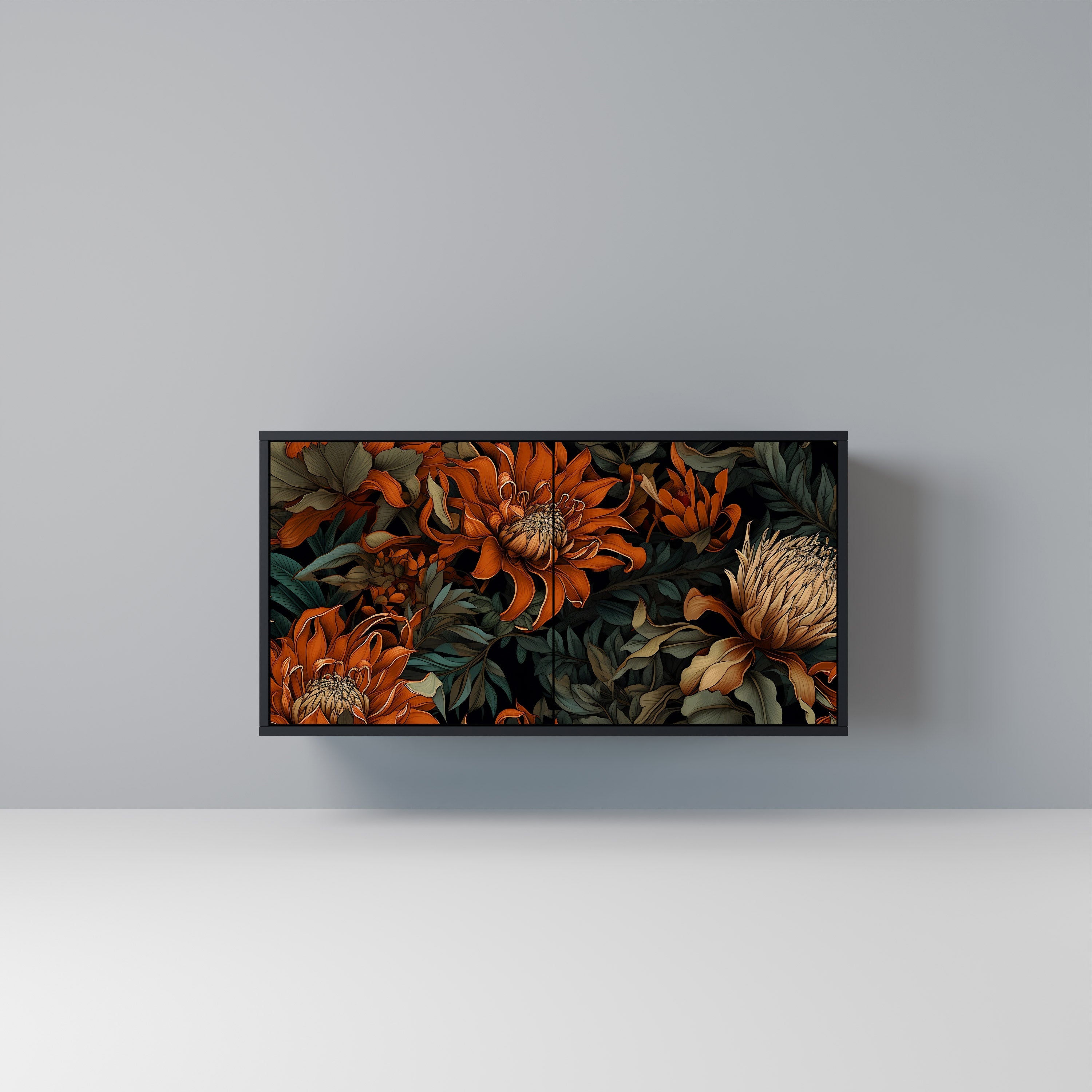 DAWN BLOOM Sideboard mit 2 Türen in Schwarz