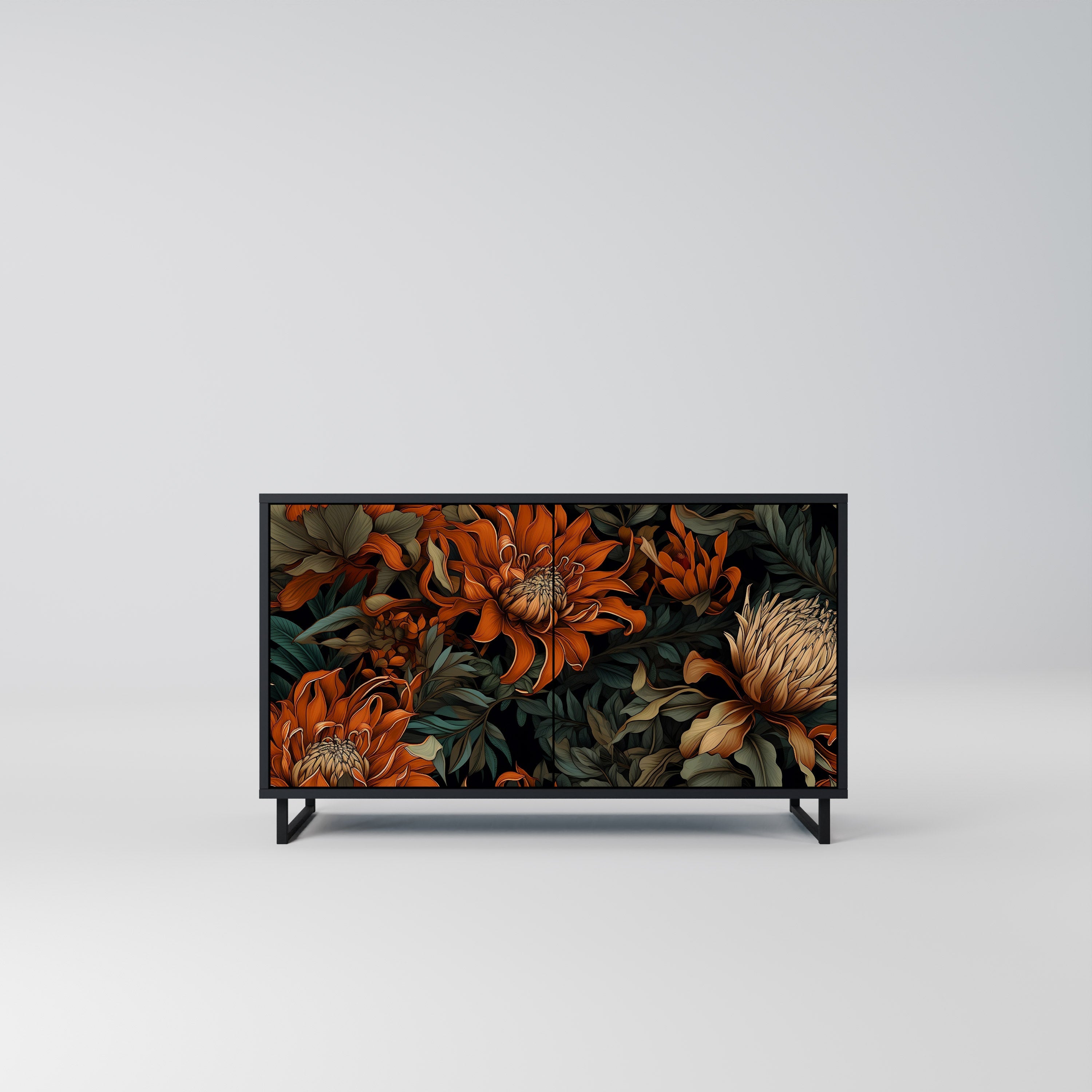 DAWN BLOOM Sideboard mit 2 Türen in Schwarz