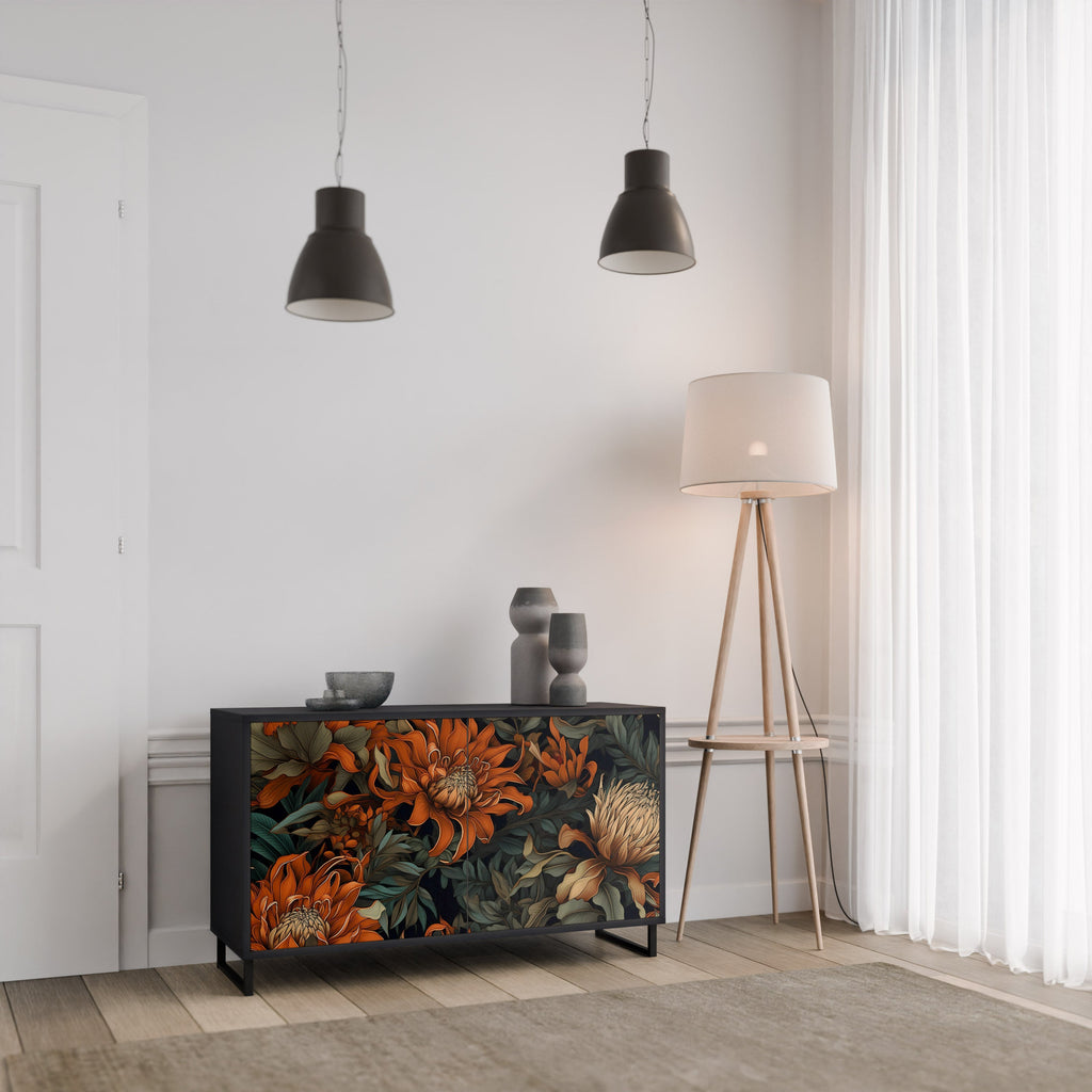 DAWN BLOOM Sideboard mit 2 Türen in Schwarz
